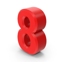 Red Number 8 PNG & PSD Images