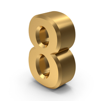 Gold Number 8 PNG & PSD Images