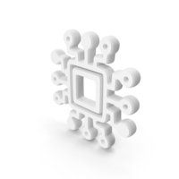 White AI Circuit Symbol PNG & PSD Images