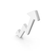 White Trend Upward Arrow Symbol PNG & PSD Images