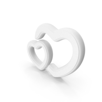 White Valentine Day Hearts Symbol PNG & PSD Images