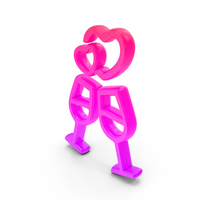 Clinking Glasses Glow Symbol PNG & PSD Images