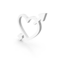 White Cupid Heart Arrow Icon PNG & PSD Images