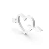 White Cupid Heart Arrow Icon PNG & PSD Images