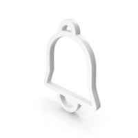 White Notification Bell Outline Icon PNG & PSD Images