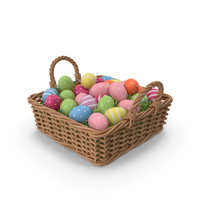 Easter Eggs In Basket PNG & PSD Images
