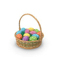 Easter Eggs In Basket PNG & PSD Images