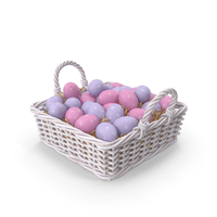 Easter Eggs In Basket PNG & PSD Images