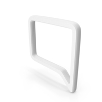 White Square Comment Symbol PNG & PSD Images