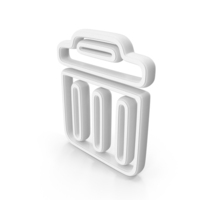 White Trash Can Outline Symbol PNG & PSD Images