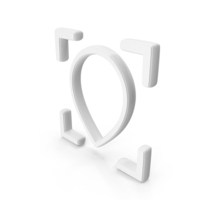 White Location Pin Symbol PNG & PSD Images