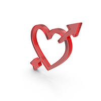 Glass Cupid Heart Arrow Icon PNG & PSD Images