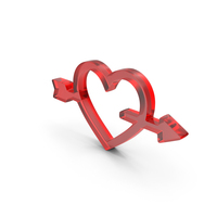 Glass Cupid Heart Arrow Icon PNG & PSD Images