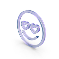 Glass Love Message With Smile Icon PNG & PSD Images