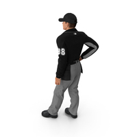 Baseball Umpire in Cap Standing Pose Fur PNG & PSD Images
