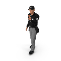 Baseball Umpire in Cap Showing Points Fur PNG & PSD Images