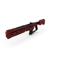 Futuristic Military Assault Rifle Red PNG & PSD Images