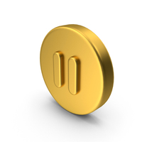 Gold Icon Pause Button PNG & PSD Images