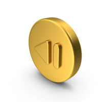 Gold Icon Skip Step Back Button PNG & PSD Images