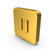 Gold Icon Pause Button PNG & PSD Images