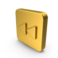 Gold Rewind Button Icon PNG & PSD Images