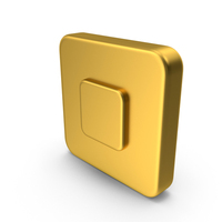 Gold Icon Stop Button PNG & PSD Images