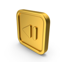 Gold Icon Skip Step Back Button PNG & PSD Images