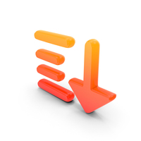 Descending Order Glowing Symbol PNG & PSD Images