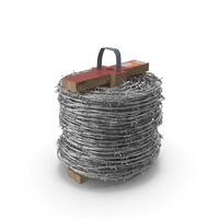 Barbed Wire Roll on Wooden Stand PNG & PSD Images