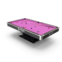 Pool Table Rasson Fuchsia with Balls and Cue PNG & PSD Images