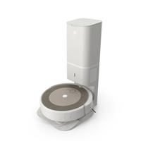 Robot Vacuum Cleaner on Station White PNG & PSD Images