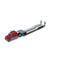 Semi Truck with Flatbed Trailer PNG & PSD Images
