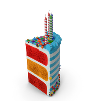 Birthday Cake Slice With Candles PNG & PSD Images