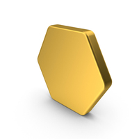 Gold Hexagon Button Icon PNG & PSD Images