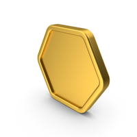 Gold Hexagon Button Icon PNG & PSD Images