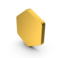 Gold Hexagon Button Icon PNG & PSD Images