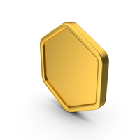 Gold Hexagon Button Icon PNG & PSD Images