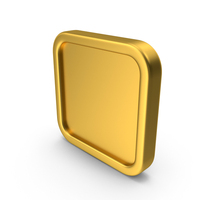 Gold Square Button Icon PNG & PSD Images