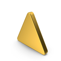 Gold Triangle Button Icon PNG & PSD Images