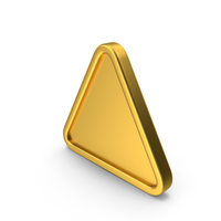 Gold Triangle Button Icon PNG & PSD Images