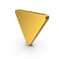 Gold Triangle Button Icon PNG & PSD Images