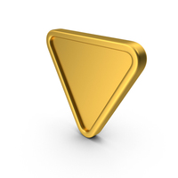 Gold Triangle Button Icon PNG & PSD Images