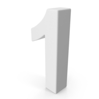White Number 1 PNG & PSD Images