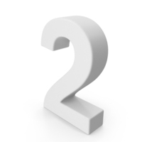 White Number 2 PNG & PSD Images