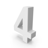 White Number 4 PNG & PSD Images