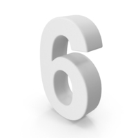 White Number 6 PNG & PSD Images