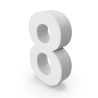 White Number 8 PNG & PSD Images