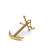 Gold Anchor With Chain PNG & PSD Images