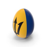 Barbados Country Flag On Egg PNG & PSD Images