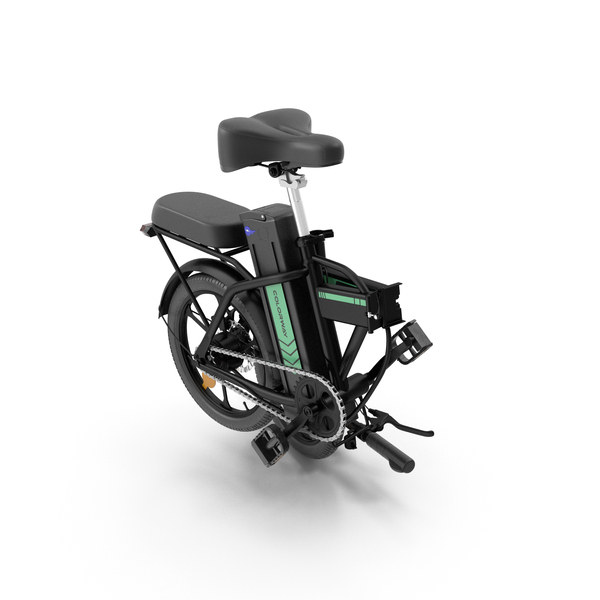 Removable Battery E Bike Black Folded PNG & PSD Images